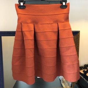 Deep Orange Textured Puff Skirt
